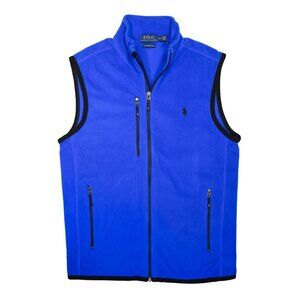 NWT Polo Ralph Lauren Men Pony Performance Fleece Vest Full Zip R Blue MSRP $148